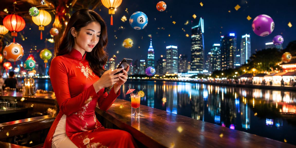 Người phụ nữ mặc áo dài tham khảo kết quả xổ số tại Hà Nội